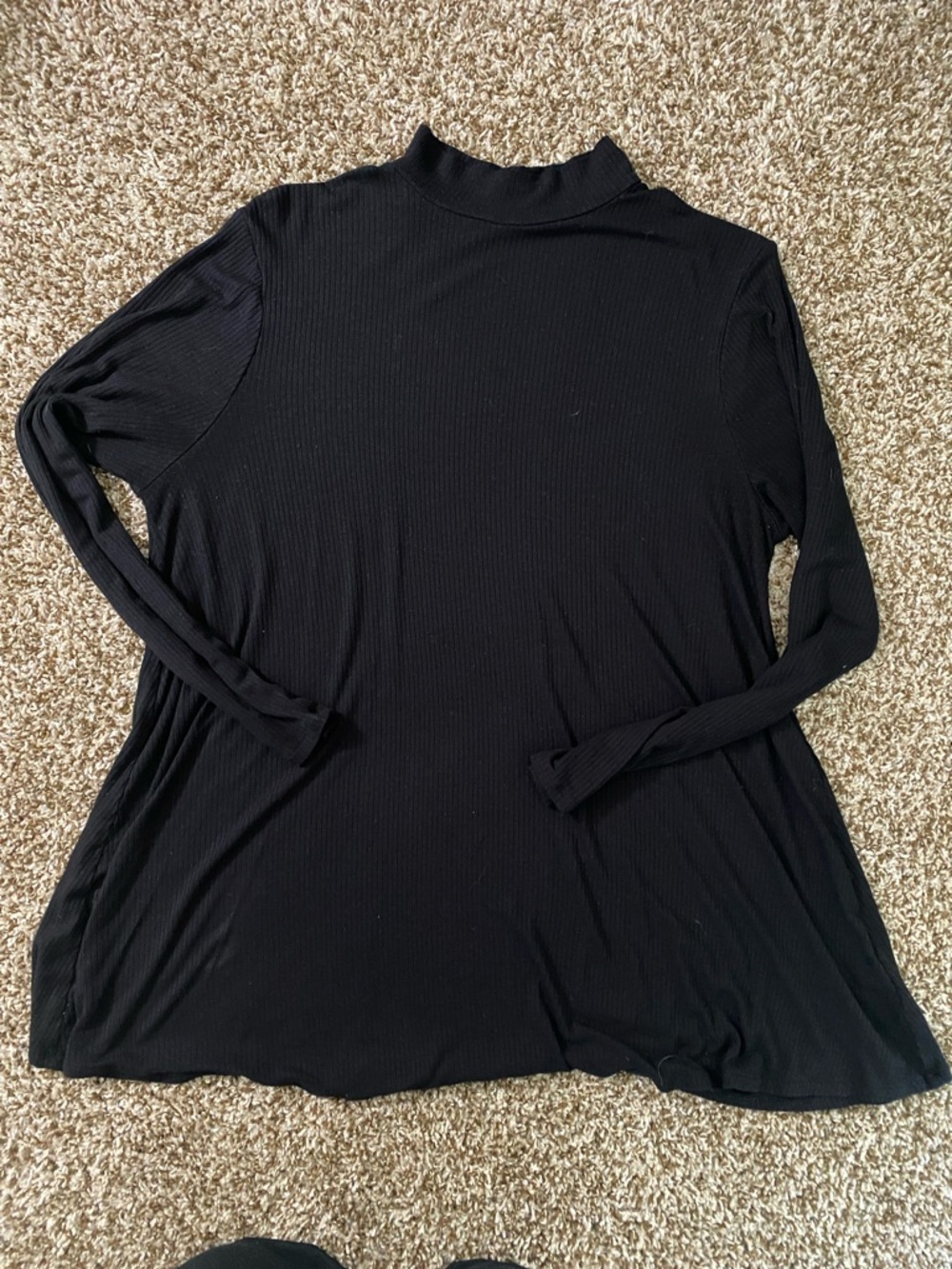 Old Navy Black Maternity Ribbed Mock Neck Long Sleeve Top